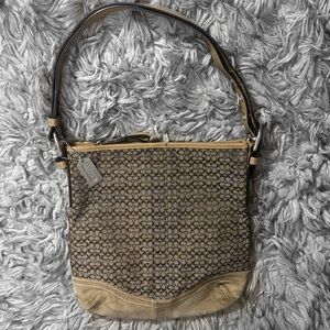 VNTG Coach Signature Jacquard Convertible Crossbody Bag